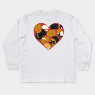 I Love Guinea Pigs Heart Kids Long Sleeve T-Shirt